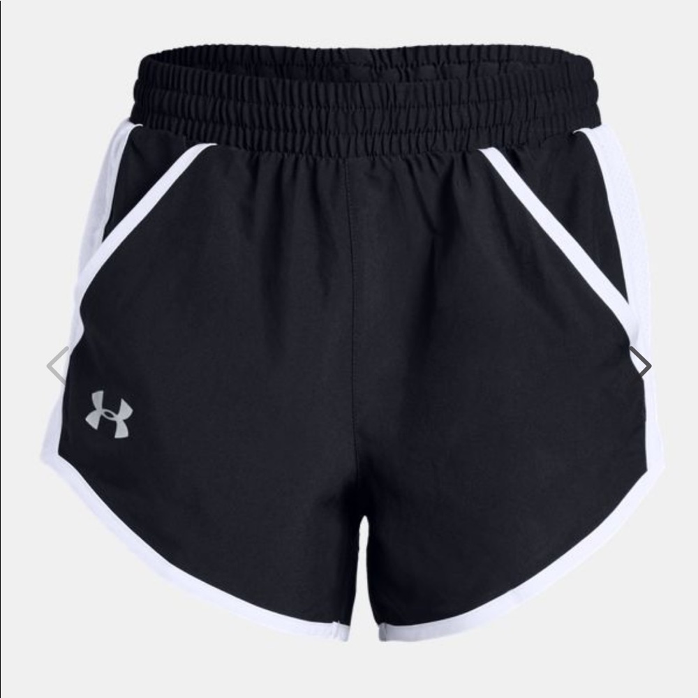 Under Armour Fly By Black and White Athletic Shorts